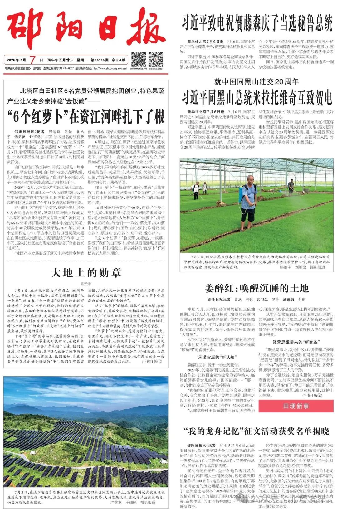 北塔区白田社区6名党员带领居民抱团创业，特色果蔬产业让父老乡亲捧稳“金饭碗”——“6个红萝卜”在资江河畔扎下了根