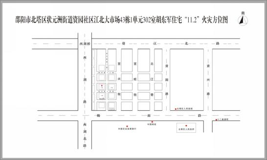 北塔区状元洲街道资园社区江北大市场43栋1单元302室胡东军住宅“11·2”火灾事故调查报告